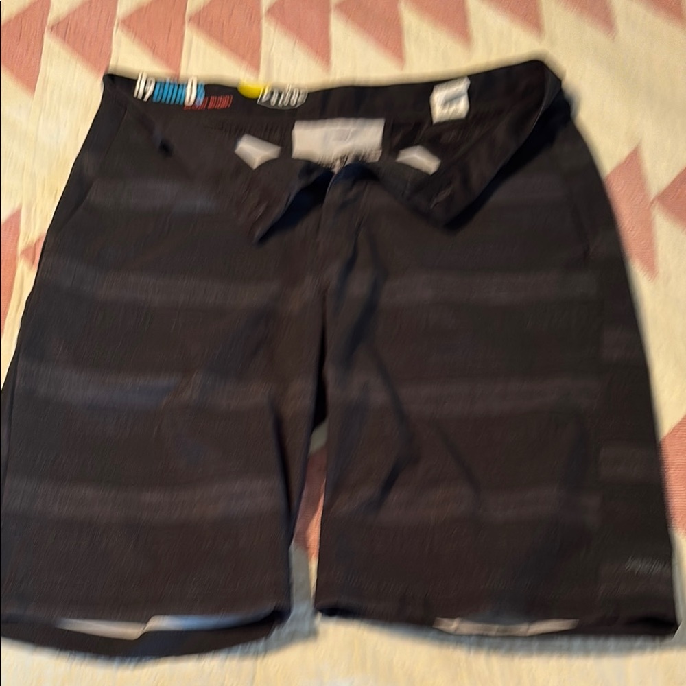 Black Striped Board Shorts